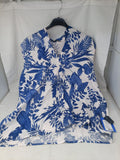Club Voltaire Camicia In Lino Bca Blu Fiorato Xl