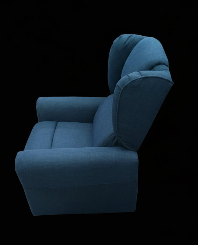 Bergere Poltrona Elevabile 2 Motori Tessuto Blu Con Ruote Lxpxh 85x80x110