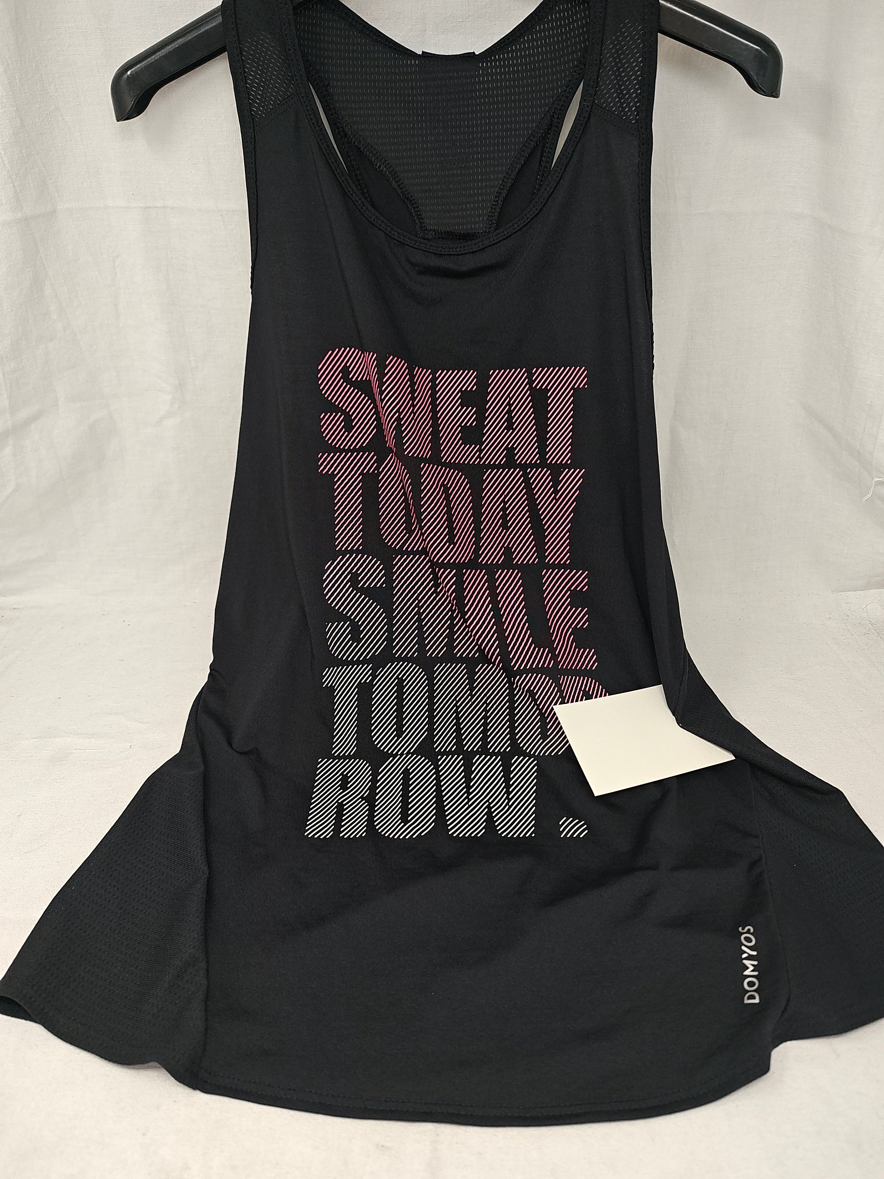 Decathlon Canotta Da Palestra Nera Scritto Rosa Nuova