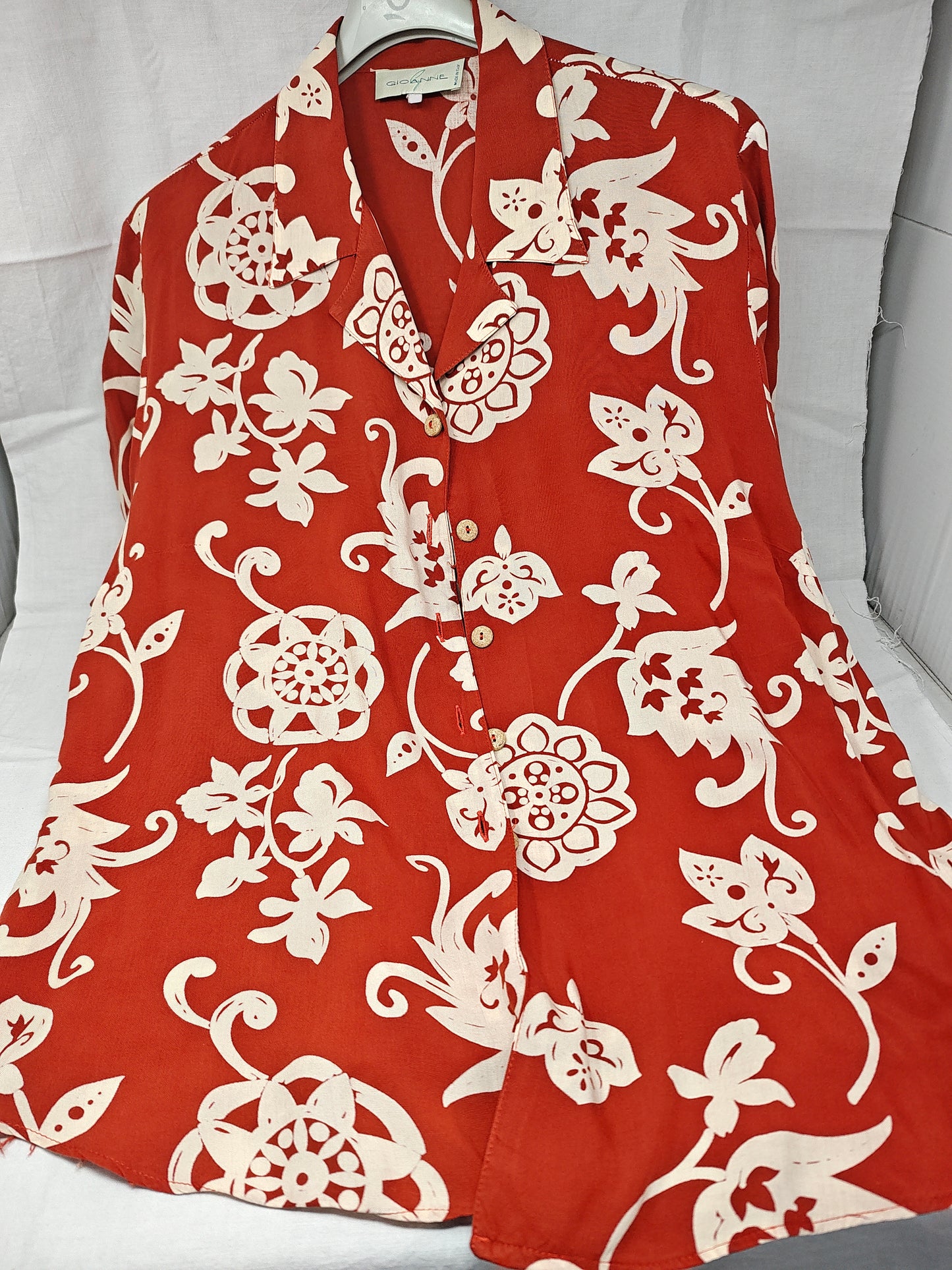 Gioanne Camicia Mattone Bca Fiorata L