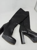 Smalto Stivali Con Tacco In Pelle Neri 38
