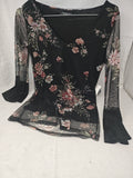 Pittarello  Maglia Tulle Nera Fiorato S/m