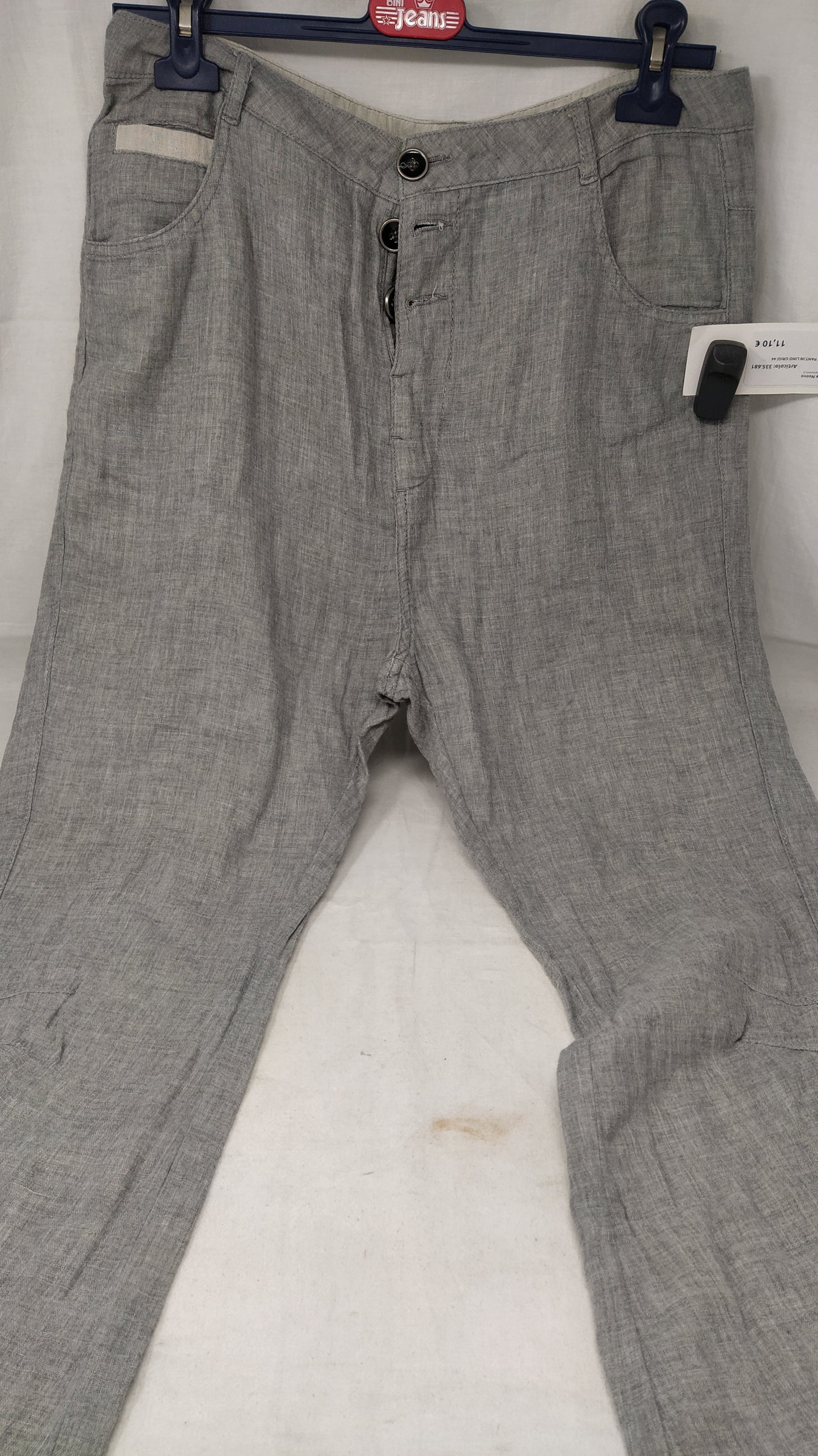 Benetton Pant.in Lino Grigi 44