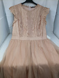 Simplee Pluas Abito Tulle Beige Xl Nuovo