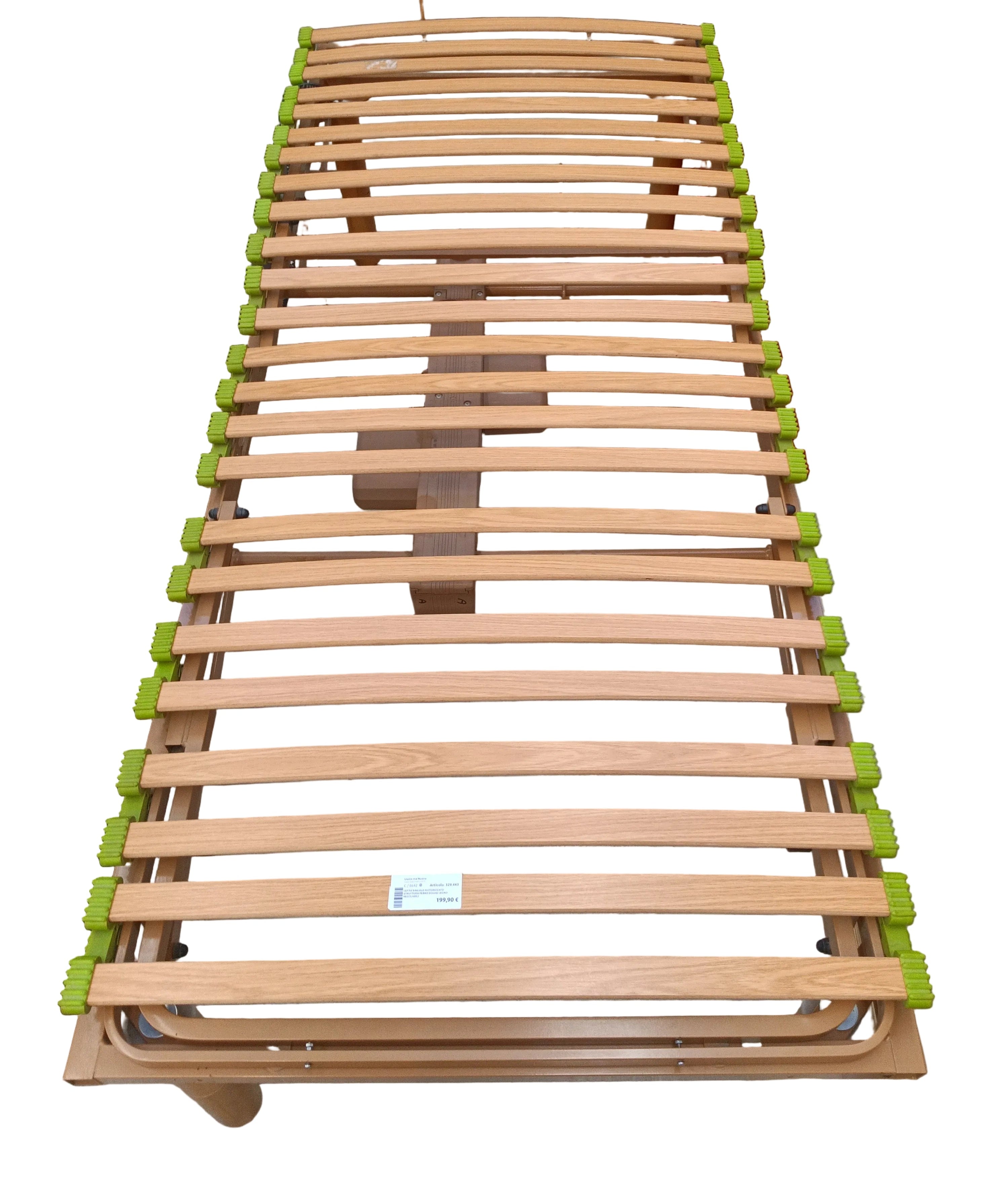 Letto Singolo Motorizzato Struttura Ferro Doghe Legno Regolabili