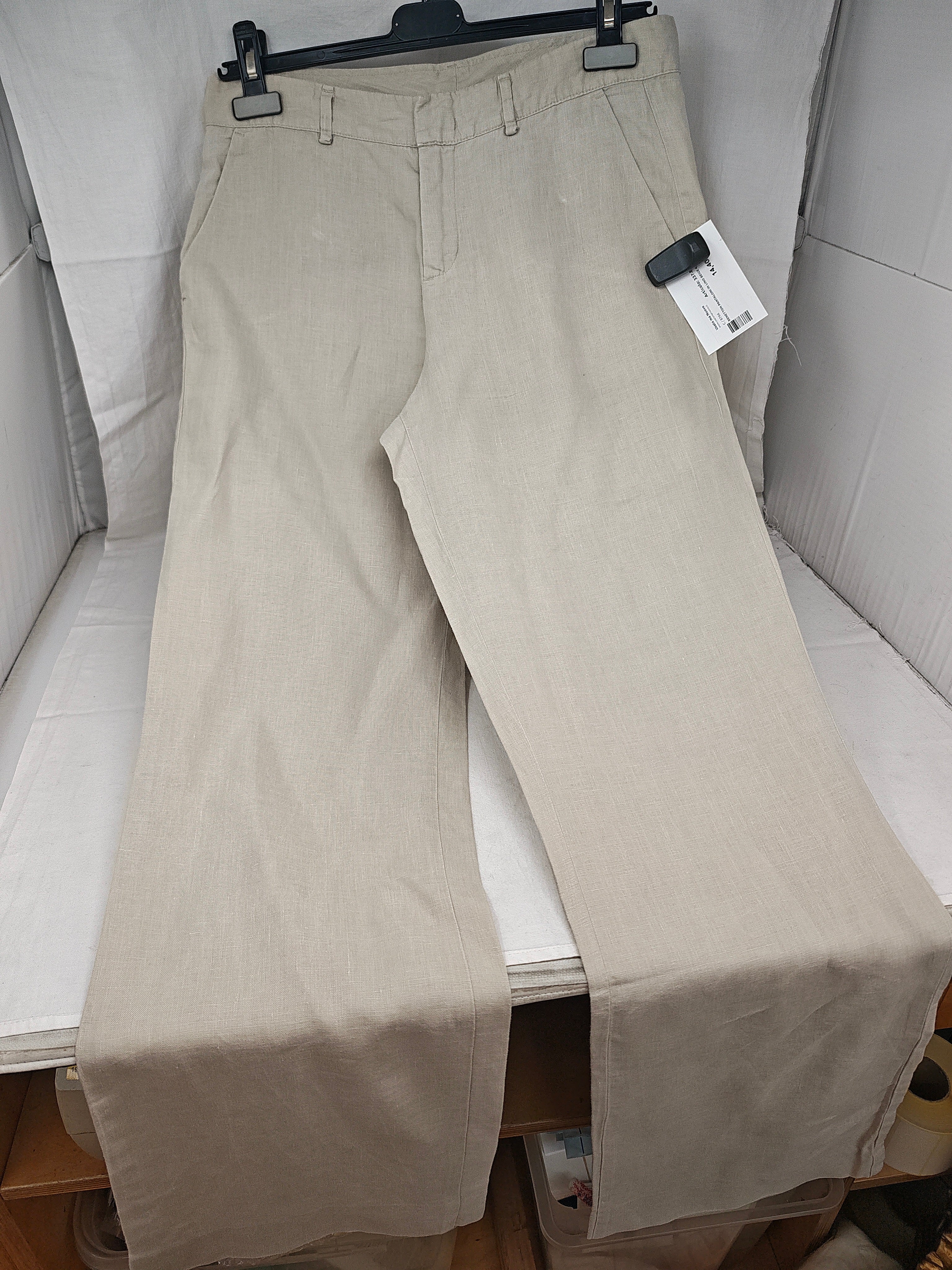 Benetton Pantaloni In Lino Beige 42
