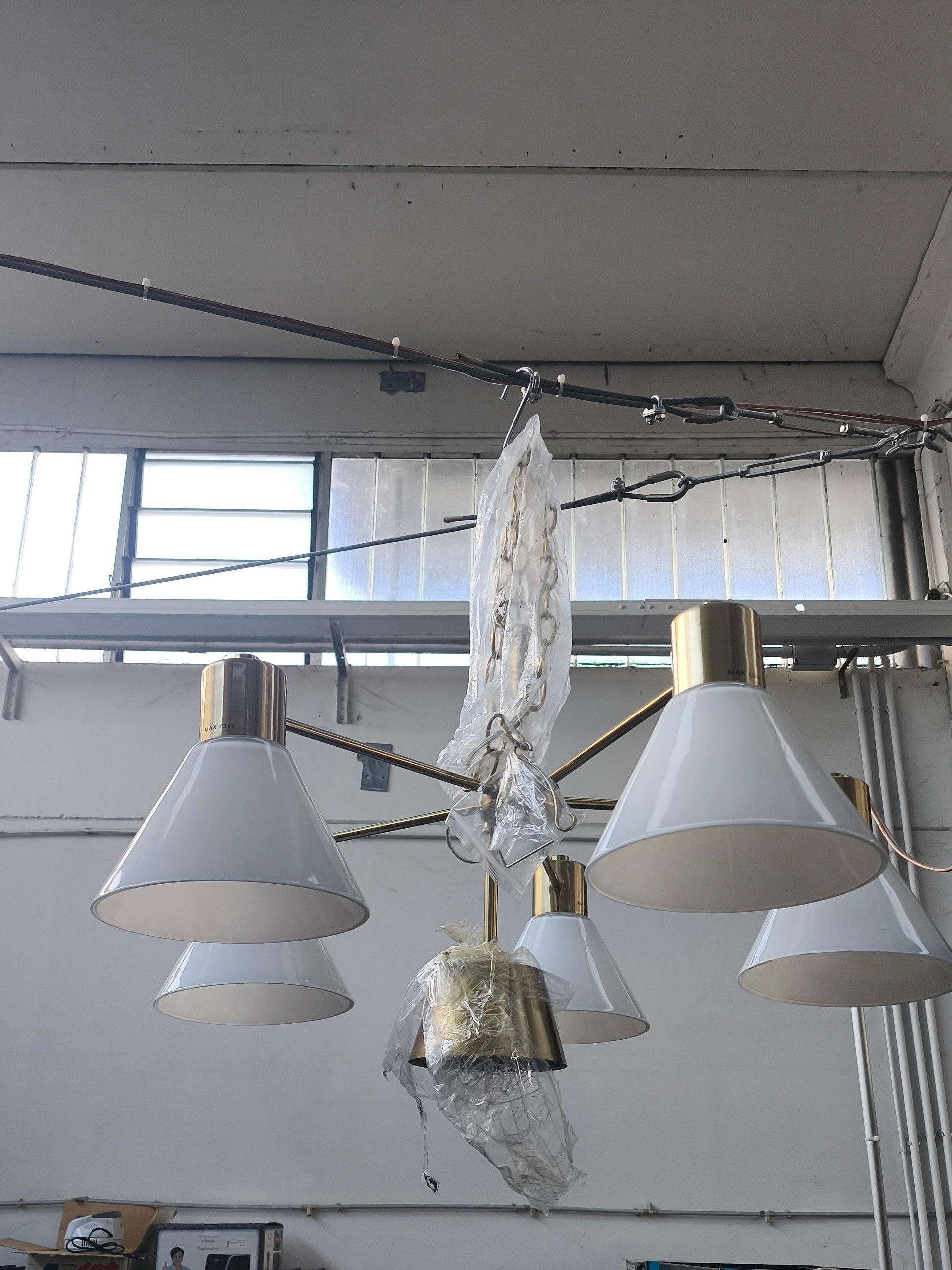 Lampadario 5 Braccia 5 Luci Dorato Nuovo