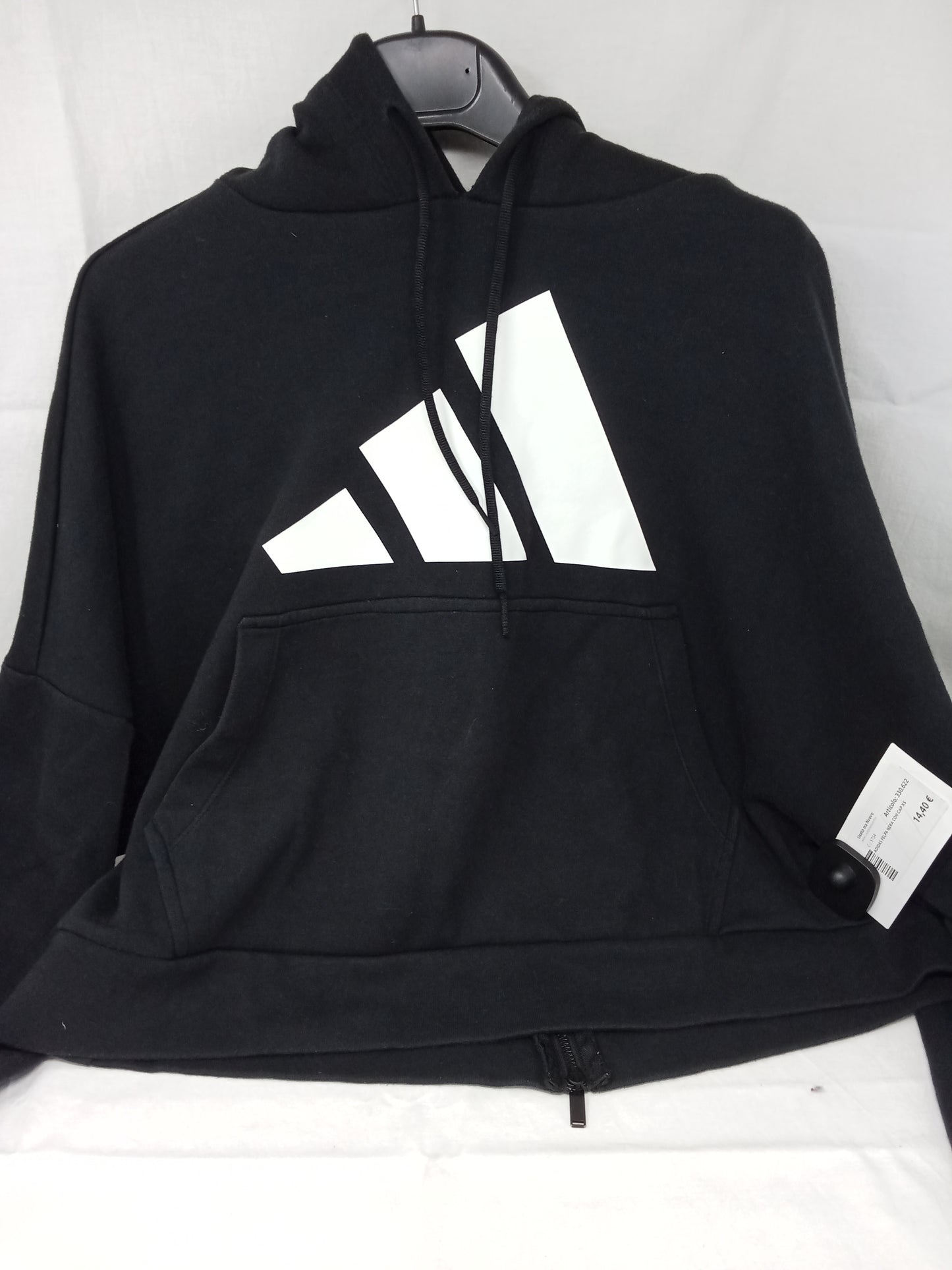 Adidas Felpa Nera Con Cap Xs