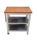 Mobile Legno 2 Ripiani Ferro Lxpxh 51x79x90 Con 2 Ruote