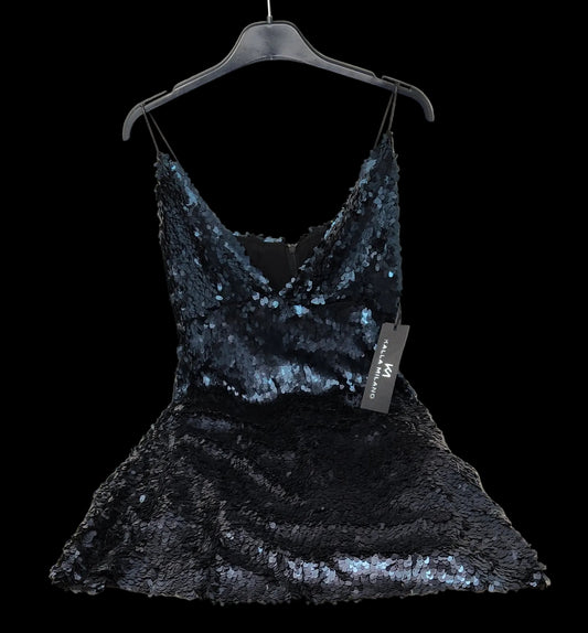 Kalla Milano Abito Nero Paiett S Nuovo