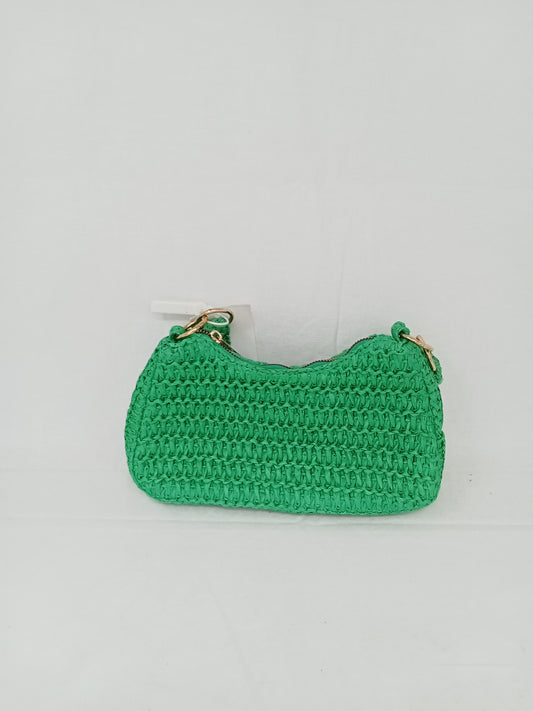 Borsa A Spalla Verde Intreccia