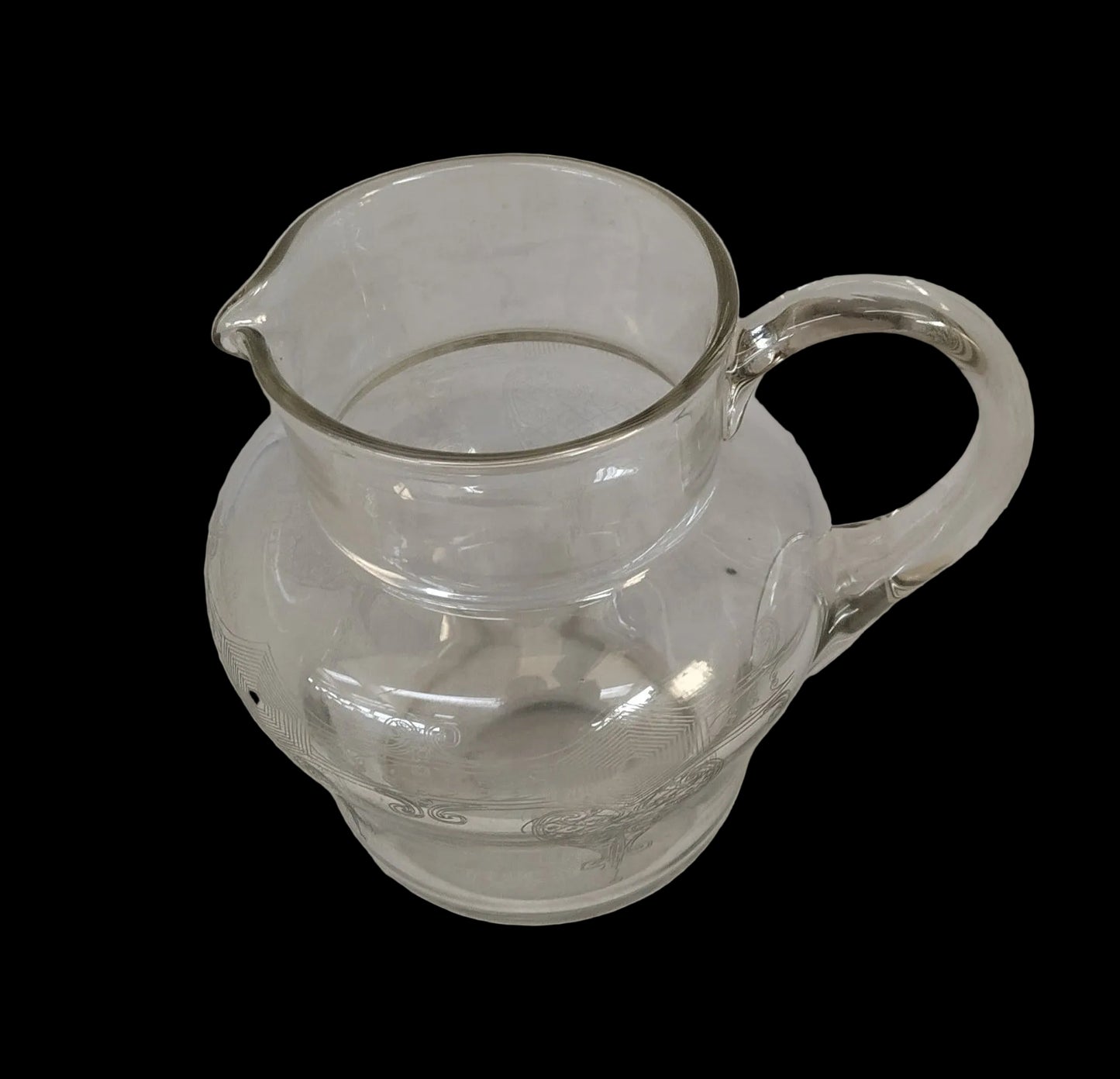 Brocca Porta Vino Con Decori Soffiata