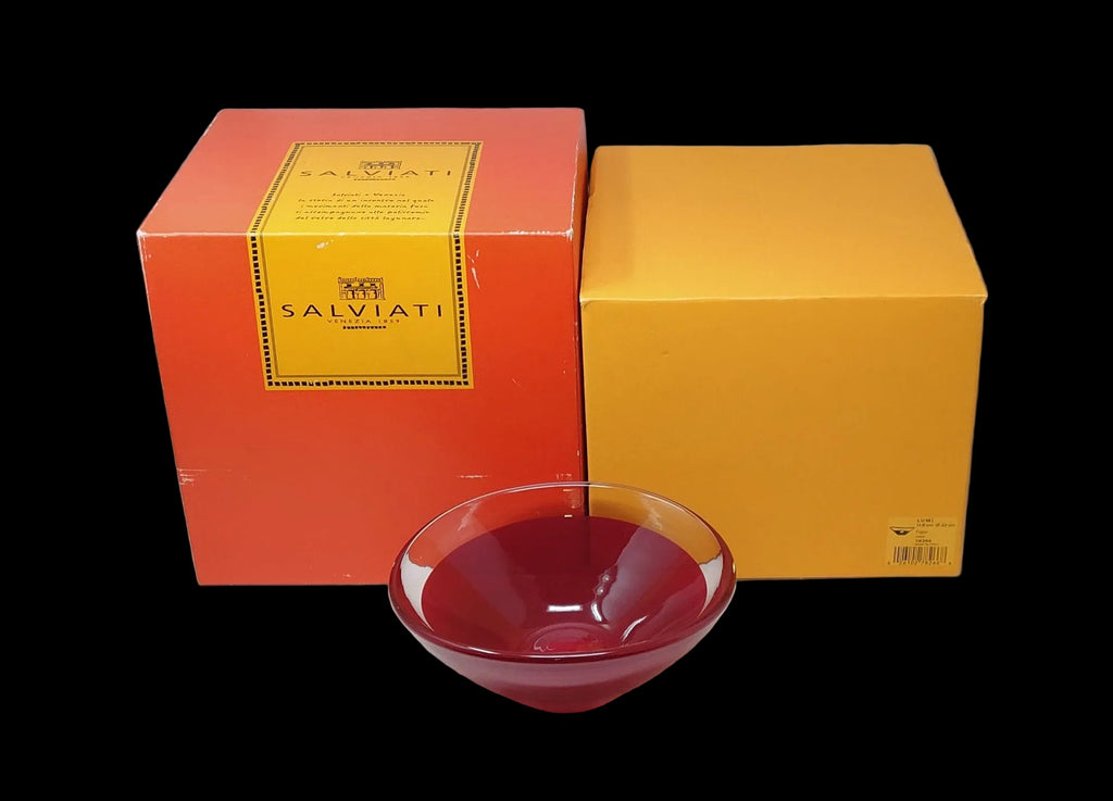 _salviati 2005 Serie Lumi Svuotatasche Vetro Murano Rosso ø 20cm H 9cm Con Scatola