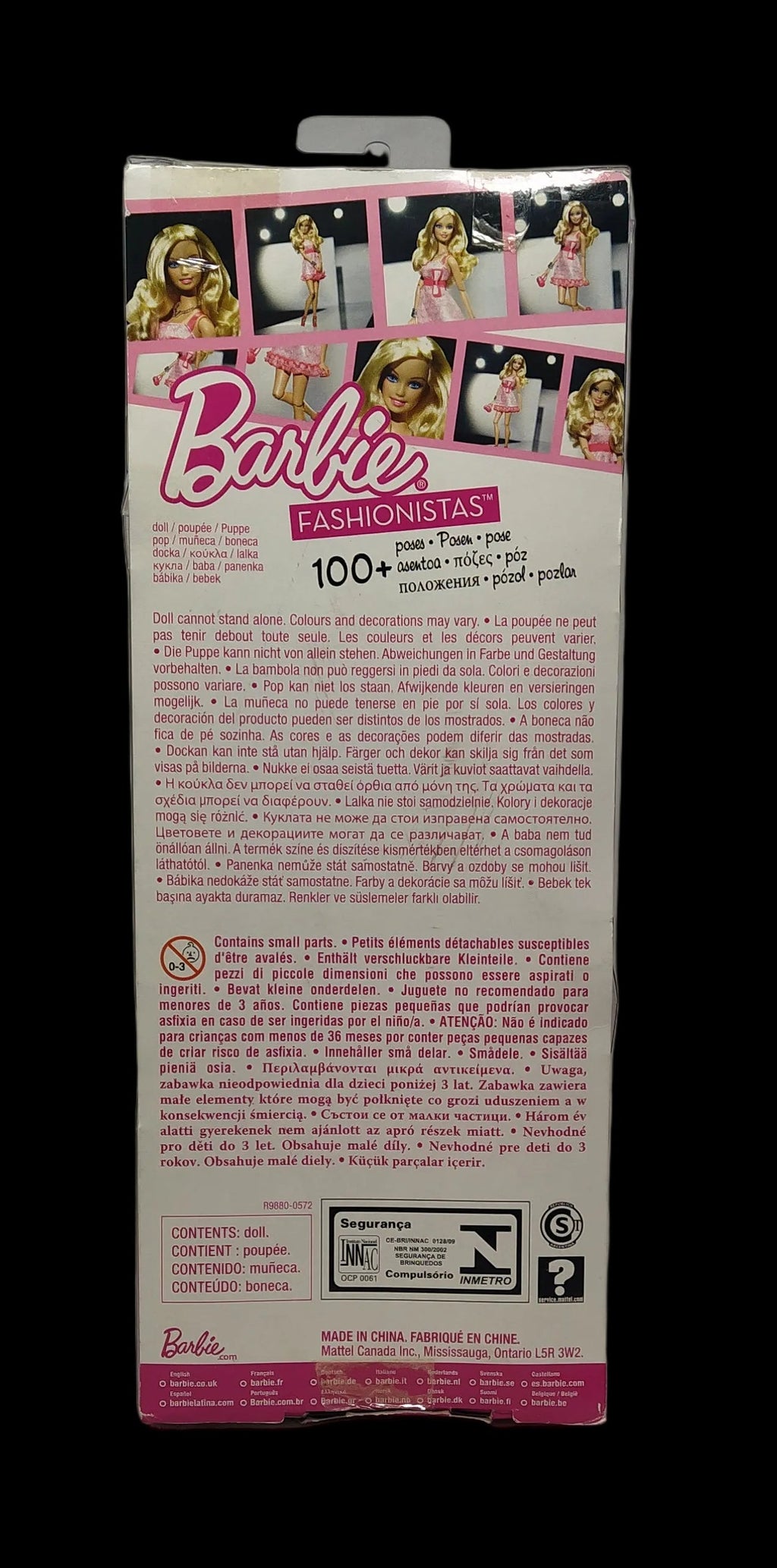 Barbie Bambola Fashionistas Doll Girly 2009  Vestito Rosa Mattel R9880 Con Scatola
