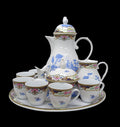 Depos Limoges Servizio The Ceramica 6 Tazzine + Vassoio + Teiera + Zuccheriera + 2 Brocche Latte