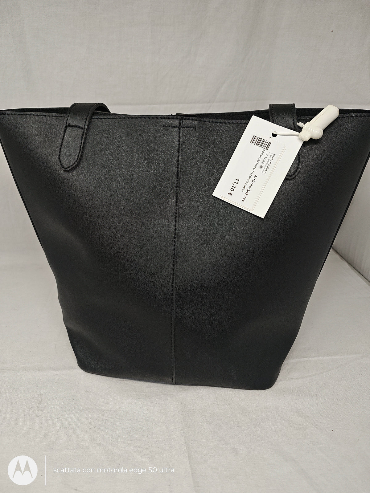 Borsa Secchiello Ecopelle Nero