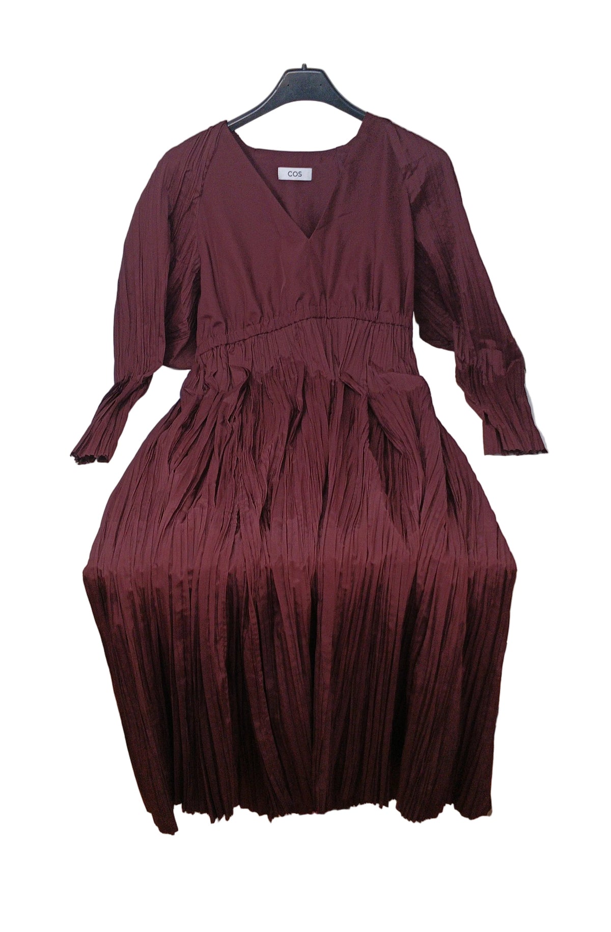 Cos Abito Lungo Plisse Bordeaux 44