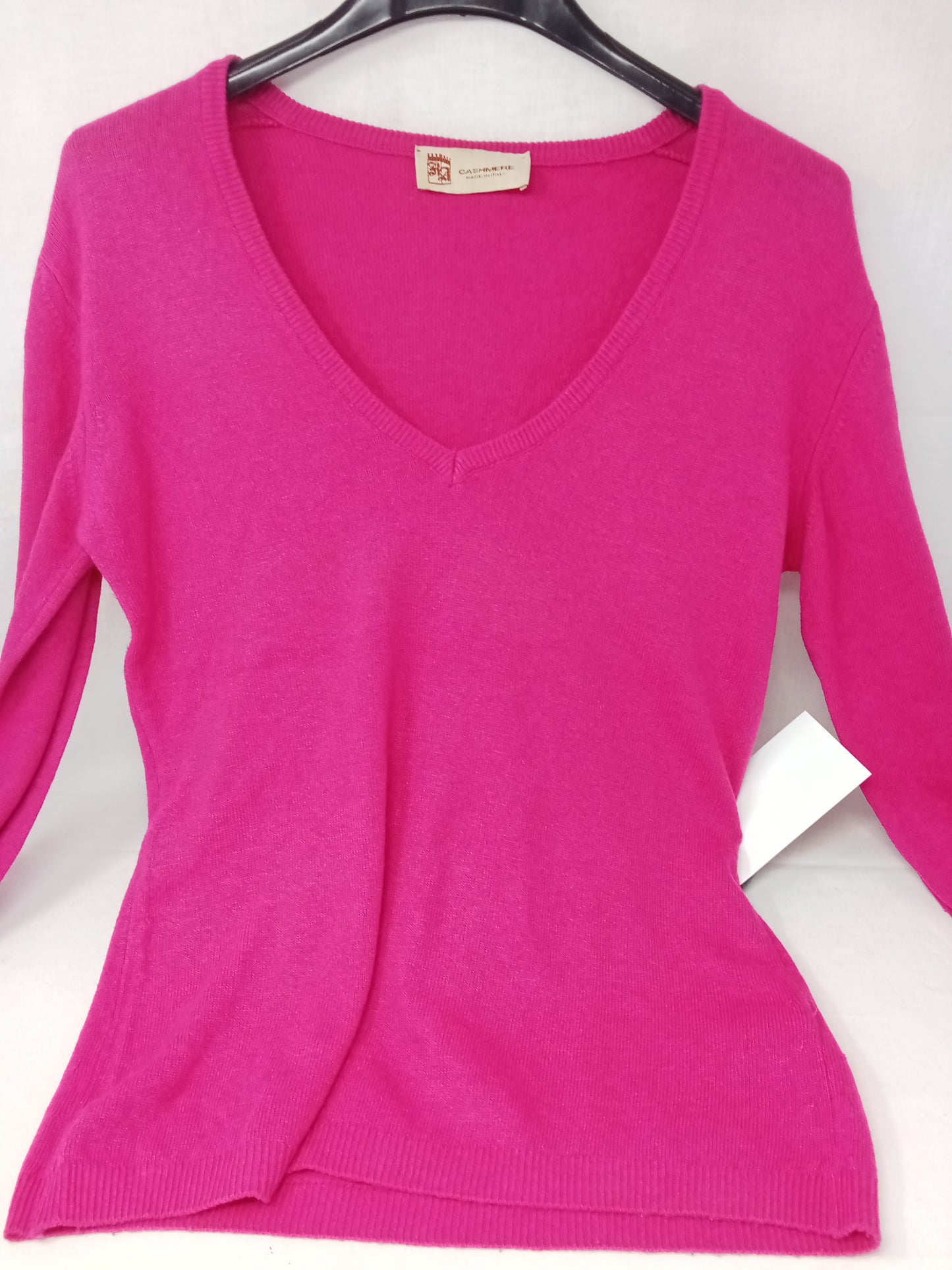 Cashmere Misto Seta Maglione Fucsia 44