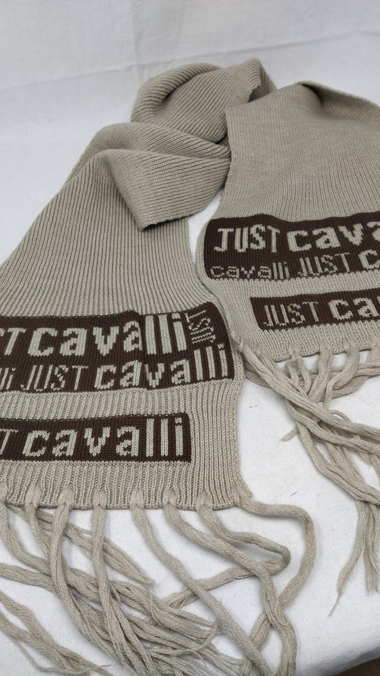 Just Cavalli Sciarpa In Maglia Beige Frange Unisex