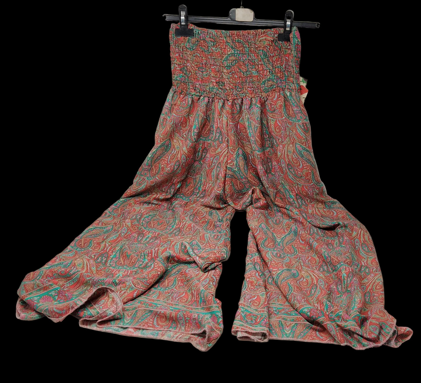 Bohoo Fashion Pant. In Seta Versde Salmone Tu