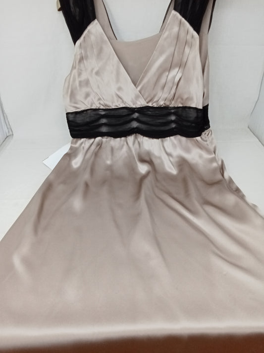 Abito In Seta Beige Nero 44