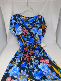 Mixeri Abito Fiorato Blu Fiorato S