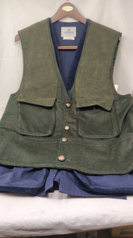 Castellani Gilet Doppia Blu E Verde  Da Caccia 50
