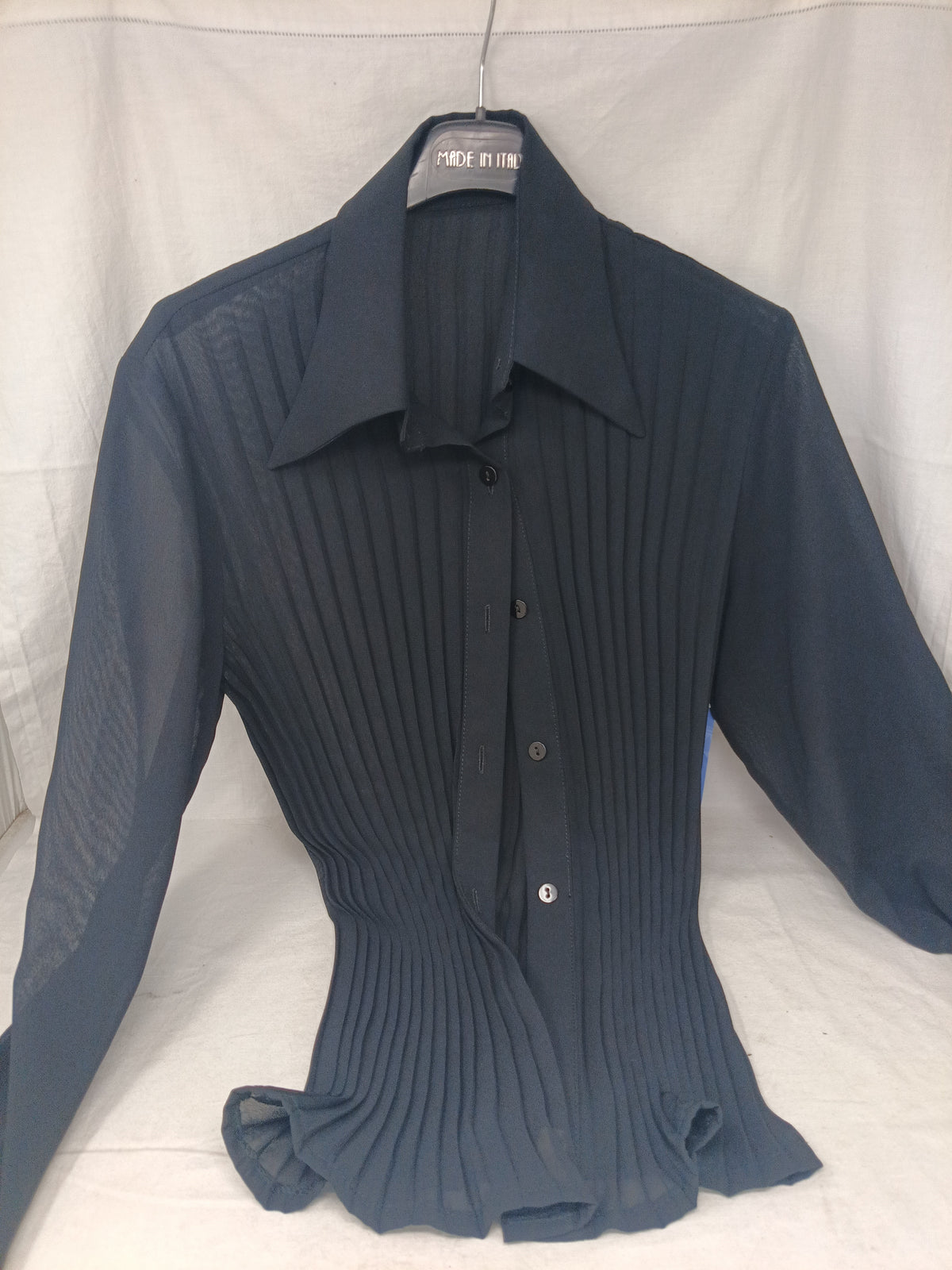Camicia Plisse Tulle Nera M