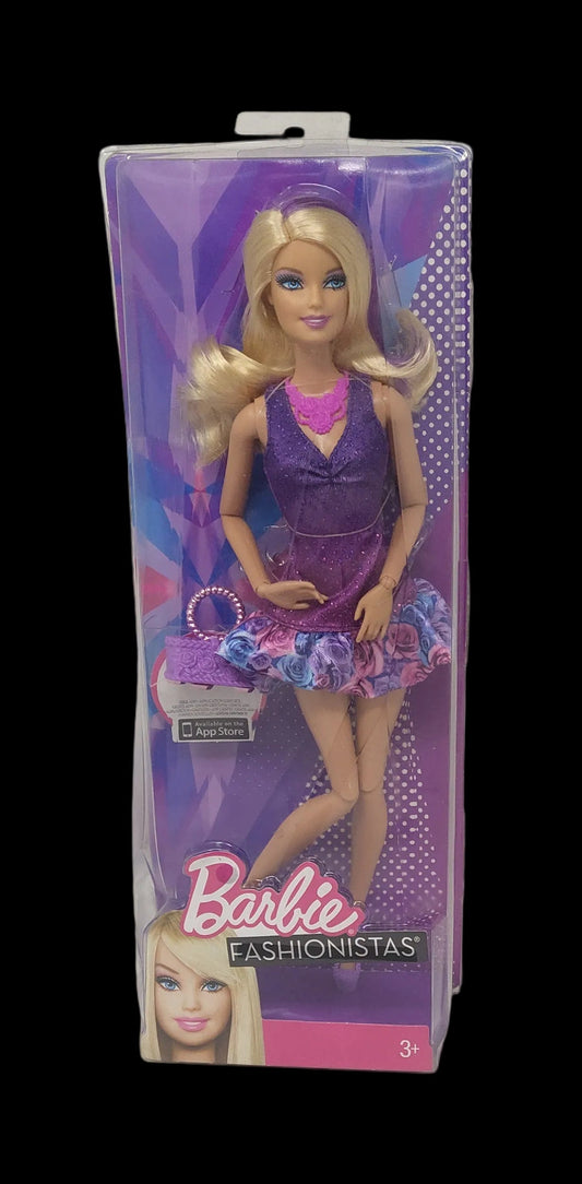 Barbie Fashionistas Bambola Snodabile Con Ciocche Di Capelli Viola X7870 Nuova