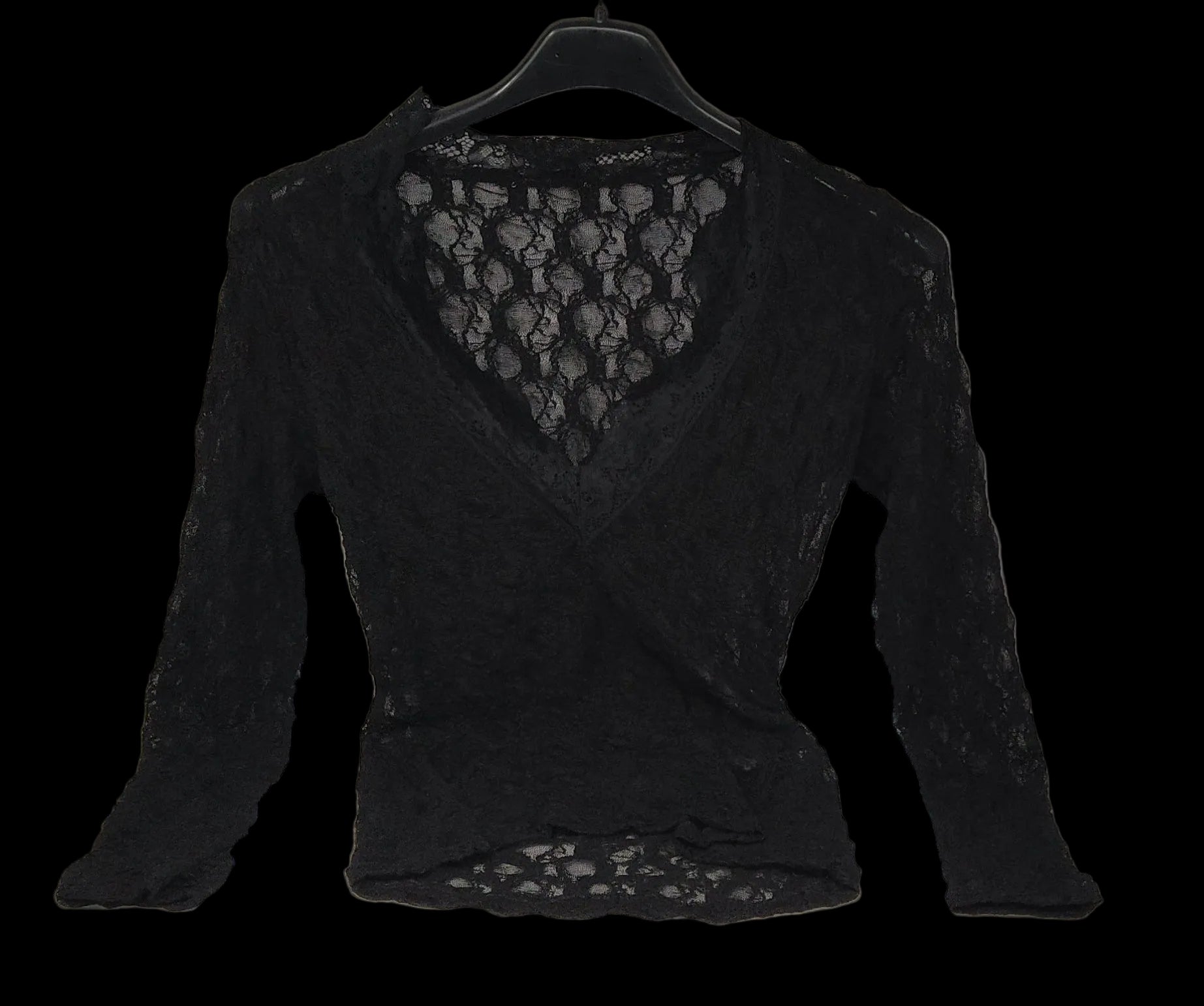 Maglia Tulle Nero Pizzo M
