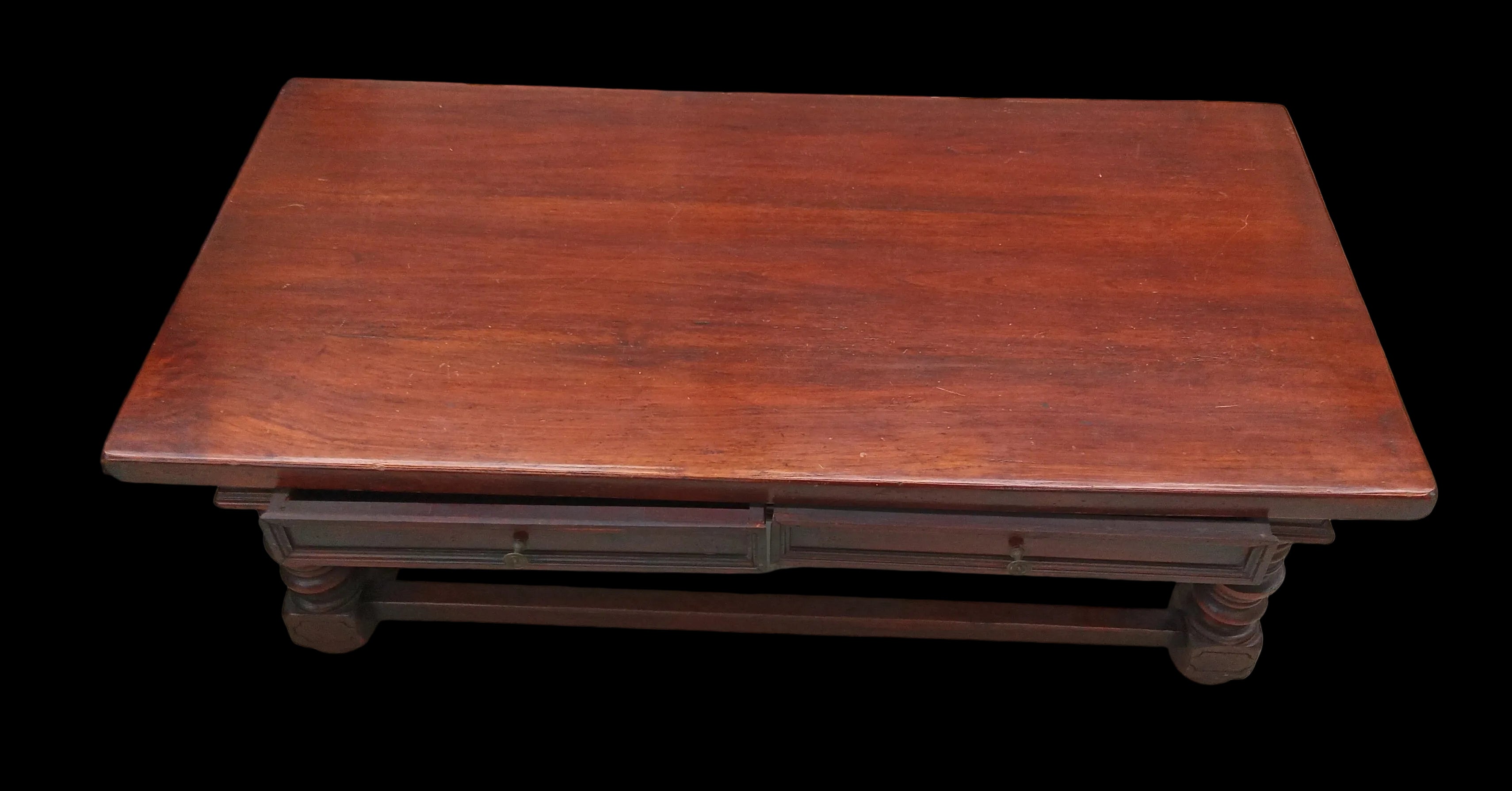 Tavolo Legno Massello 2 Cassetti Lxpxh 130x65x46