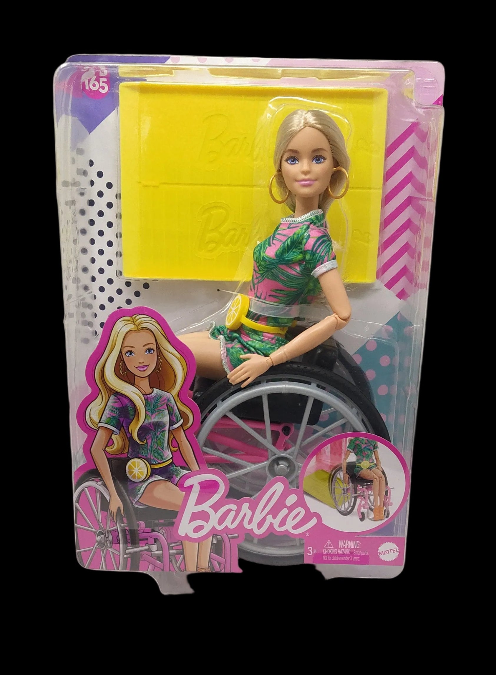 Barbie Bambola Fashionista + Sedia A Rotelle, Grb93 Nuova