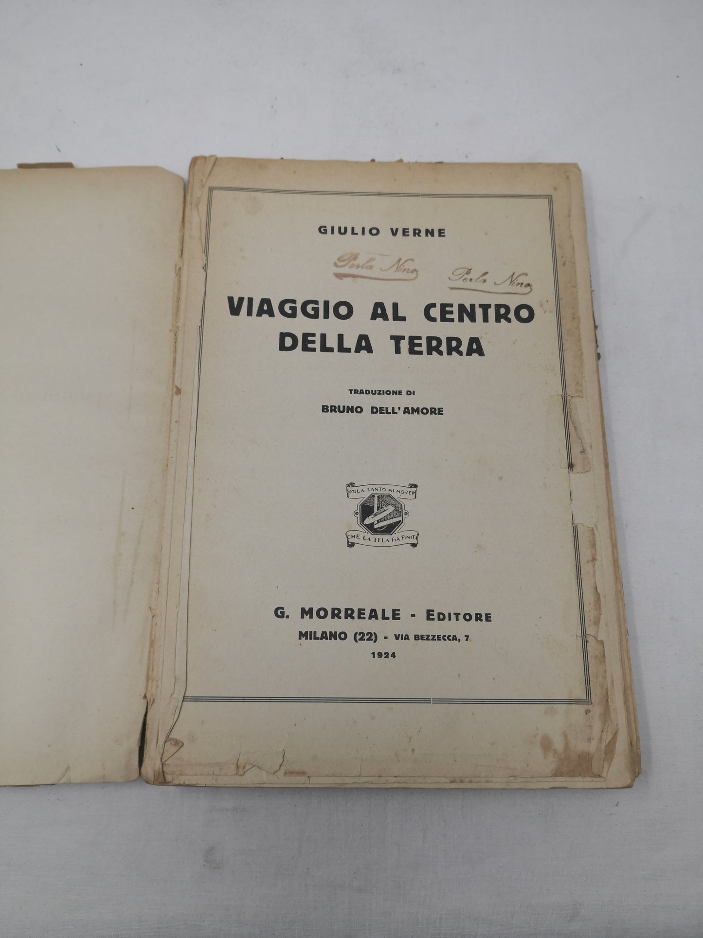 Libro Viaggio Al Centro Della Terra Giulio Verne 1924