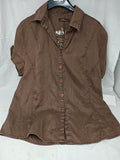 Kocca Camicia In Lino Marrone Xl