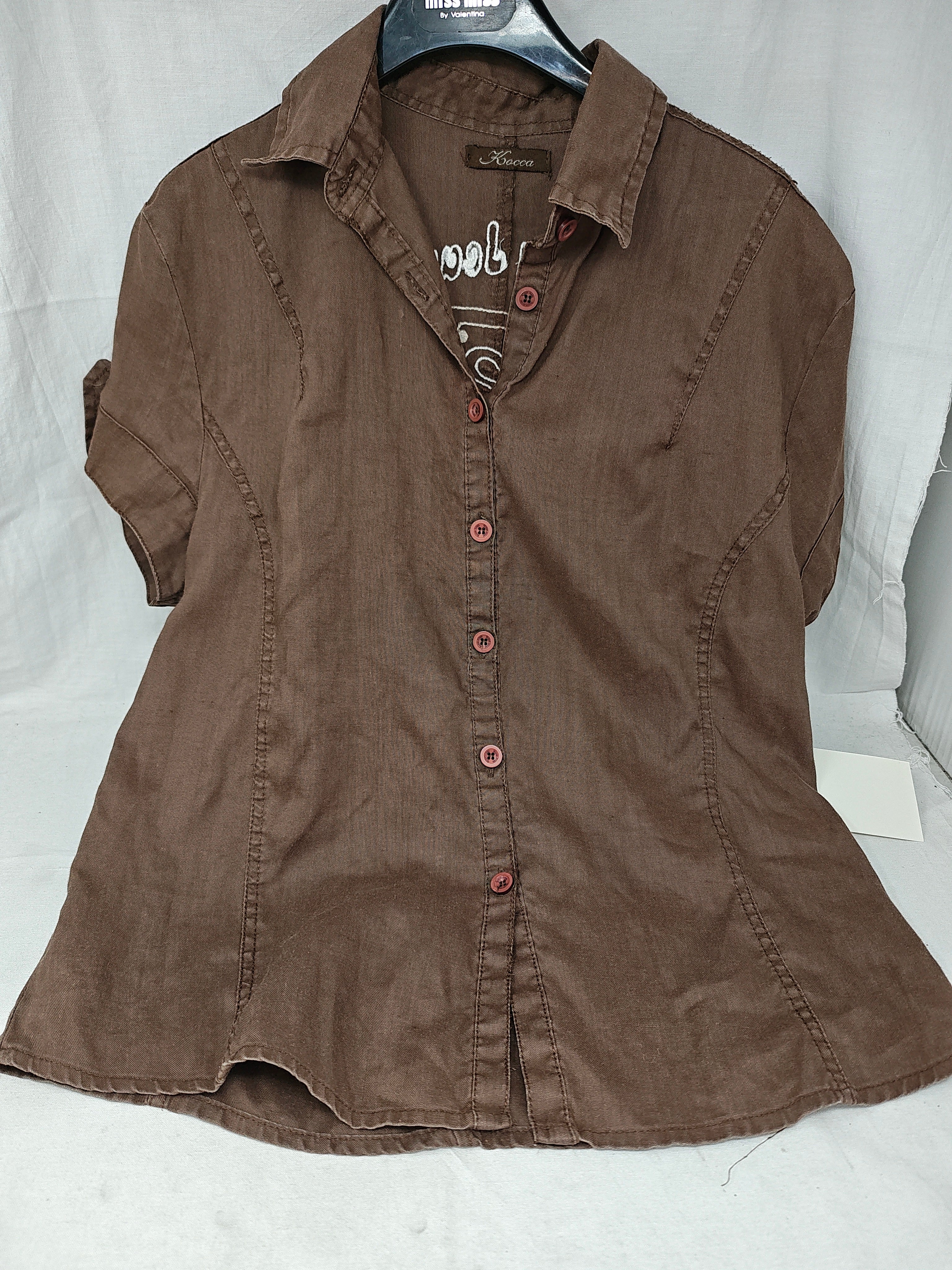 Kocca Camicia In Lino Marrone Xl