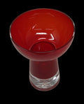 _vaso Vetro Murano Rosso Rubino Con Bolla Nella Base H 15cm