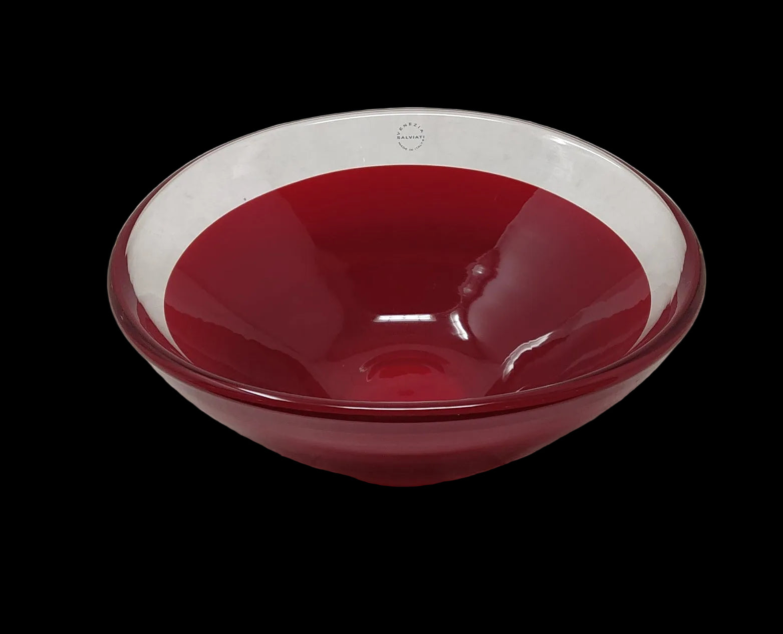 _salviati 2005 Serie Lumi Svuotatasche Vetro Murano Rosso ø 20cm H 9cm Con Scatola