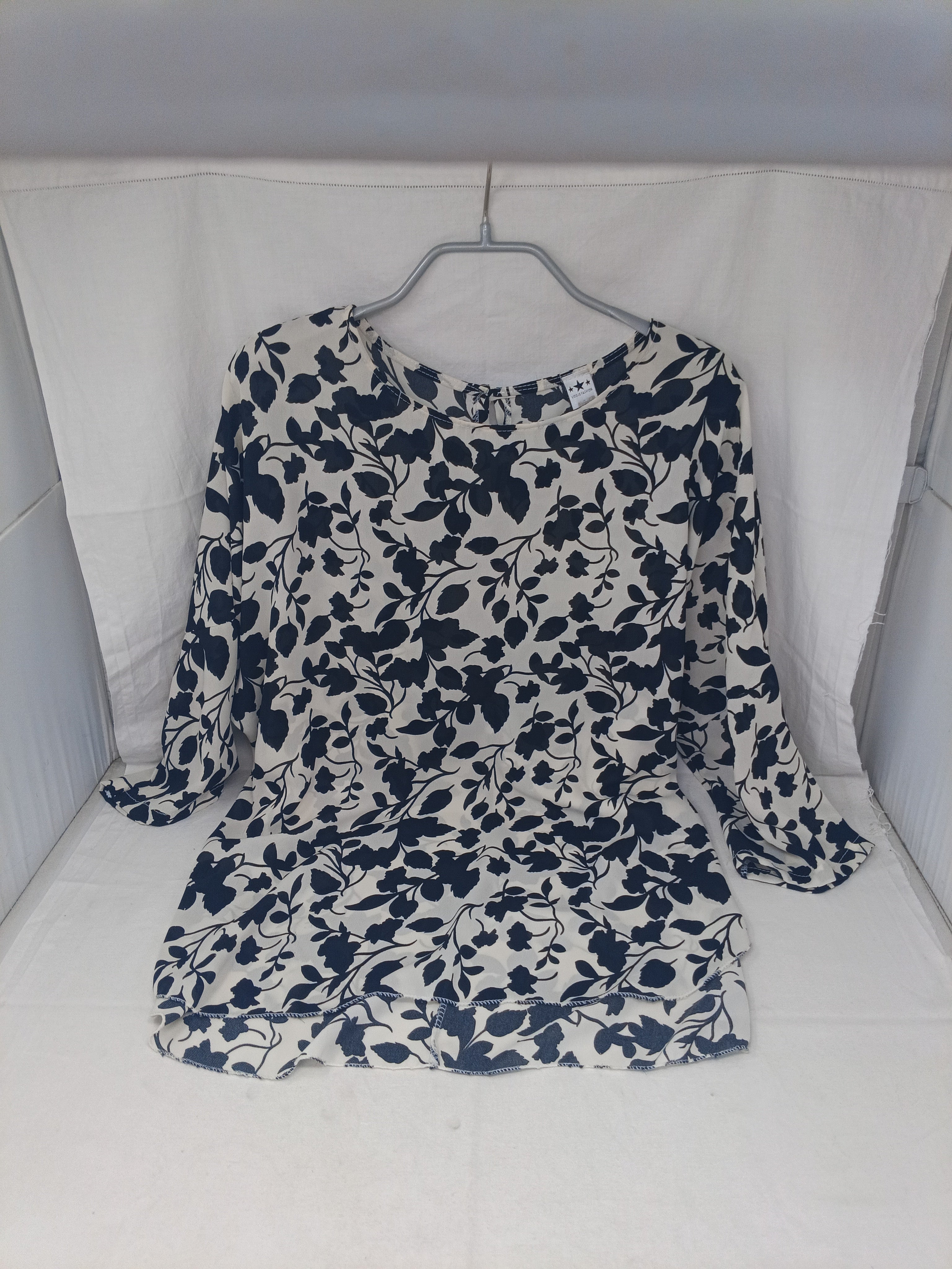 Camicia Tulle Nera Bca Fiorato Tu