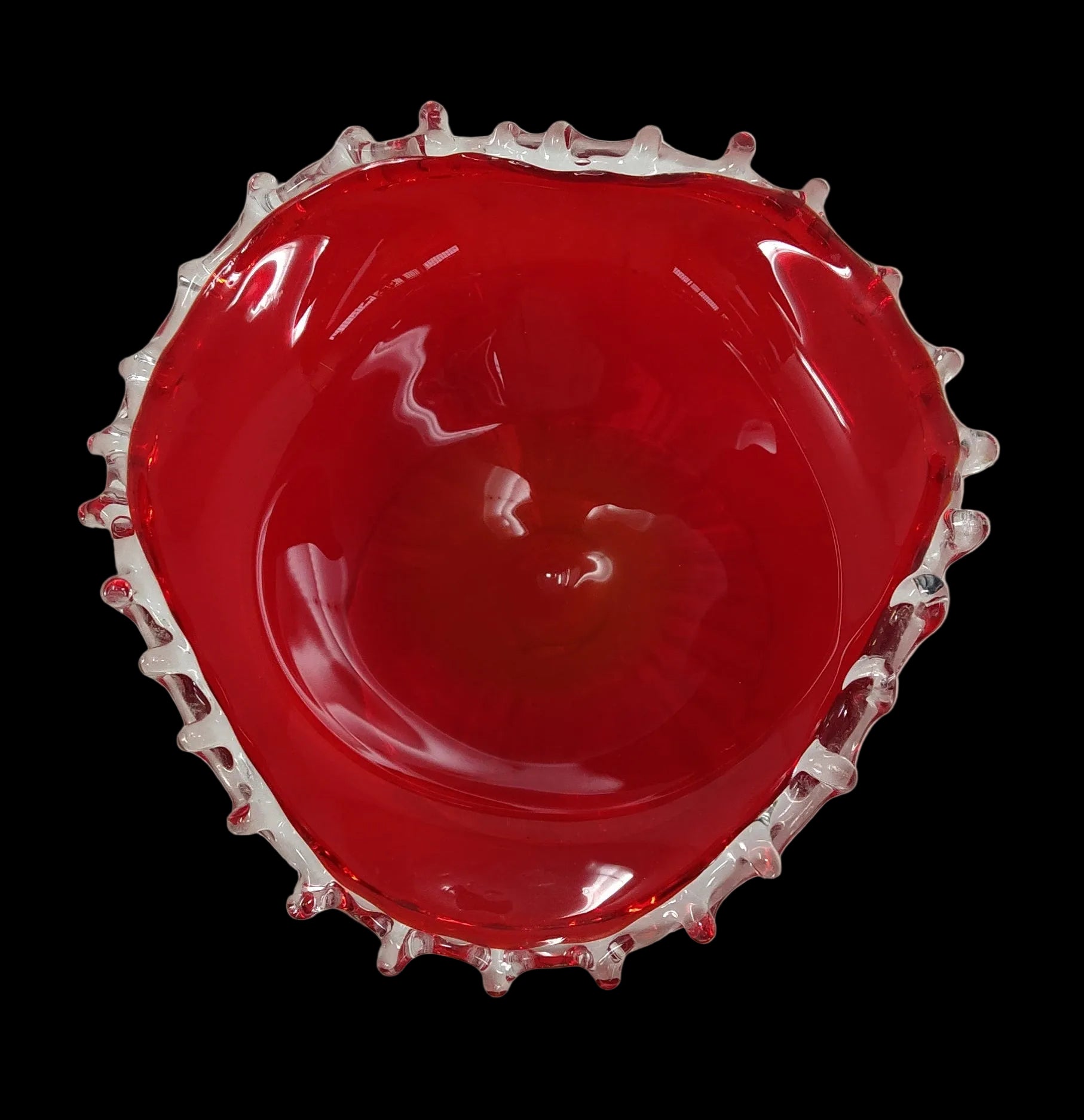 _svuotatasche Vetro Murano Rosso H 12cm