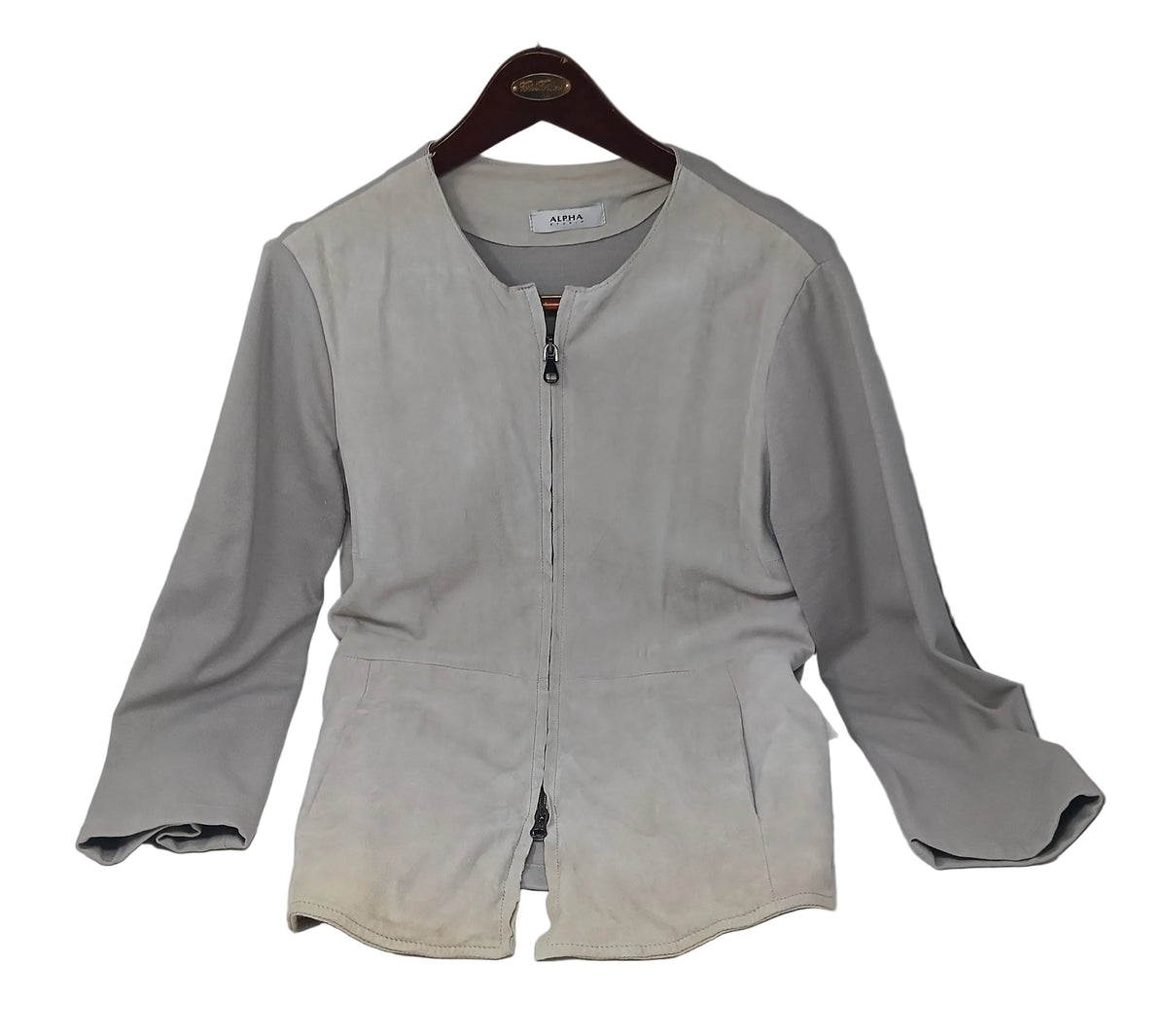 Alpha Giacca Camoscio Grigia 46