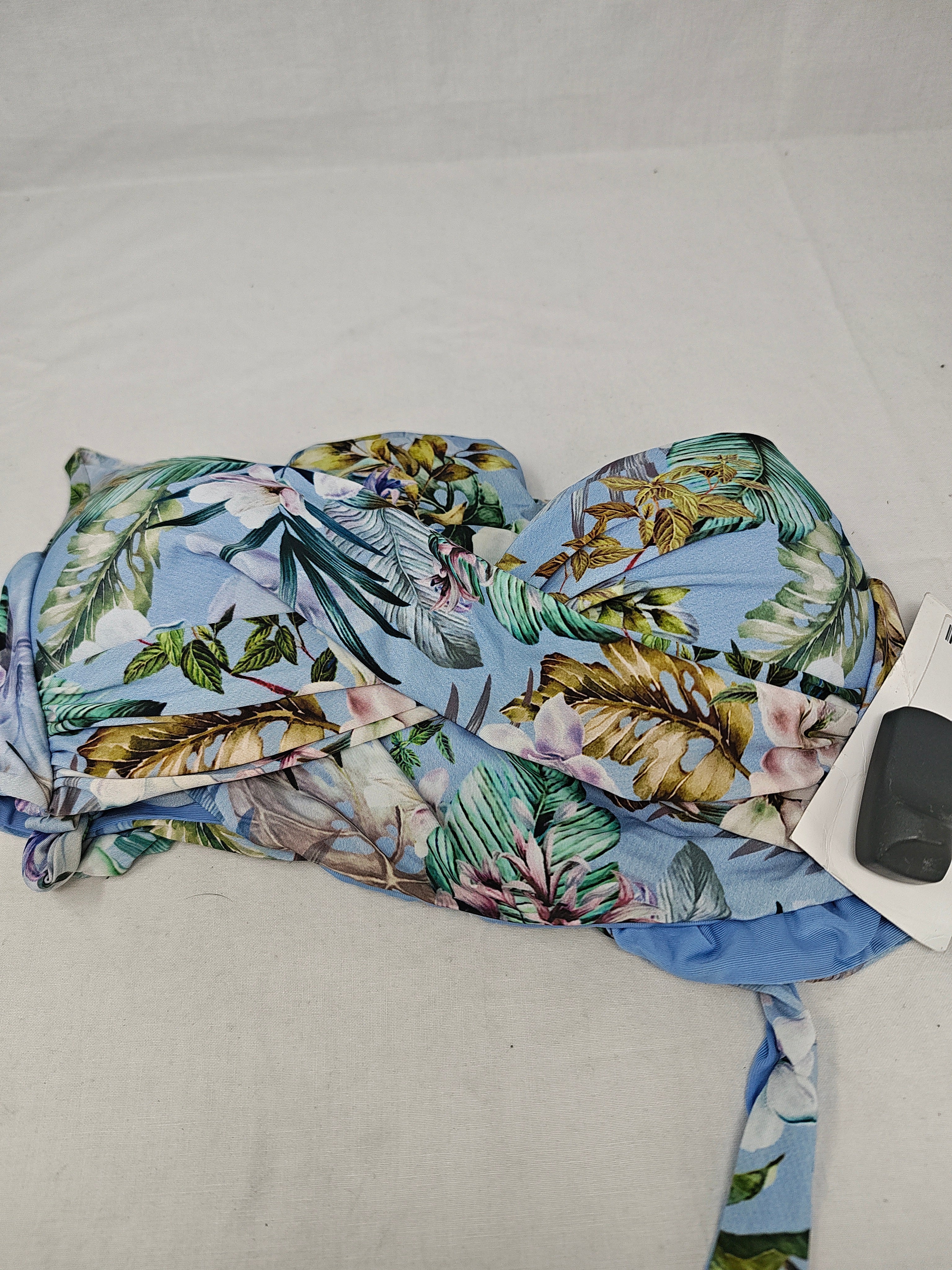 Calzedonia Completo Costumer Da Bagno Fiorato Azzurro Tg3