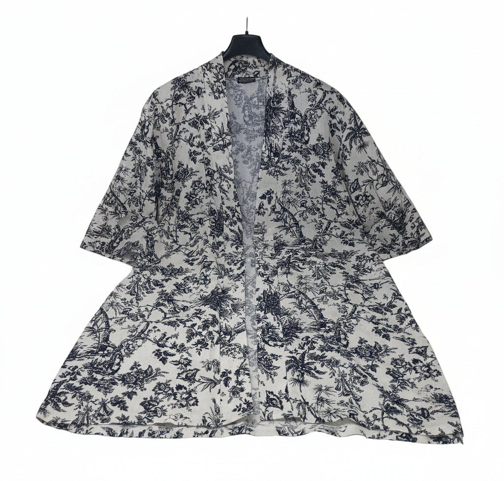 Muchmoney Cardigan Bco Nero Fiorato L
