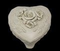 _porta Gioie In Porcellana Biscuit (non Smaltata)  A Forma Di Cuore Con Rose In Rilievo Nuova