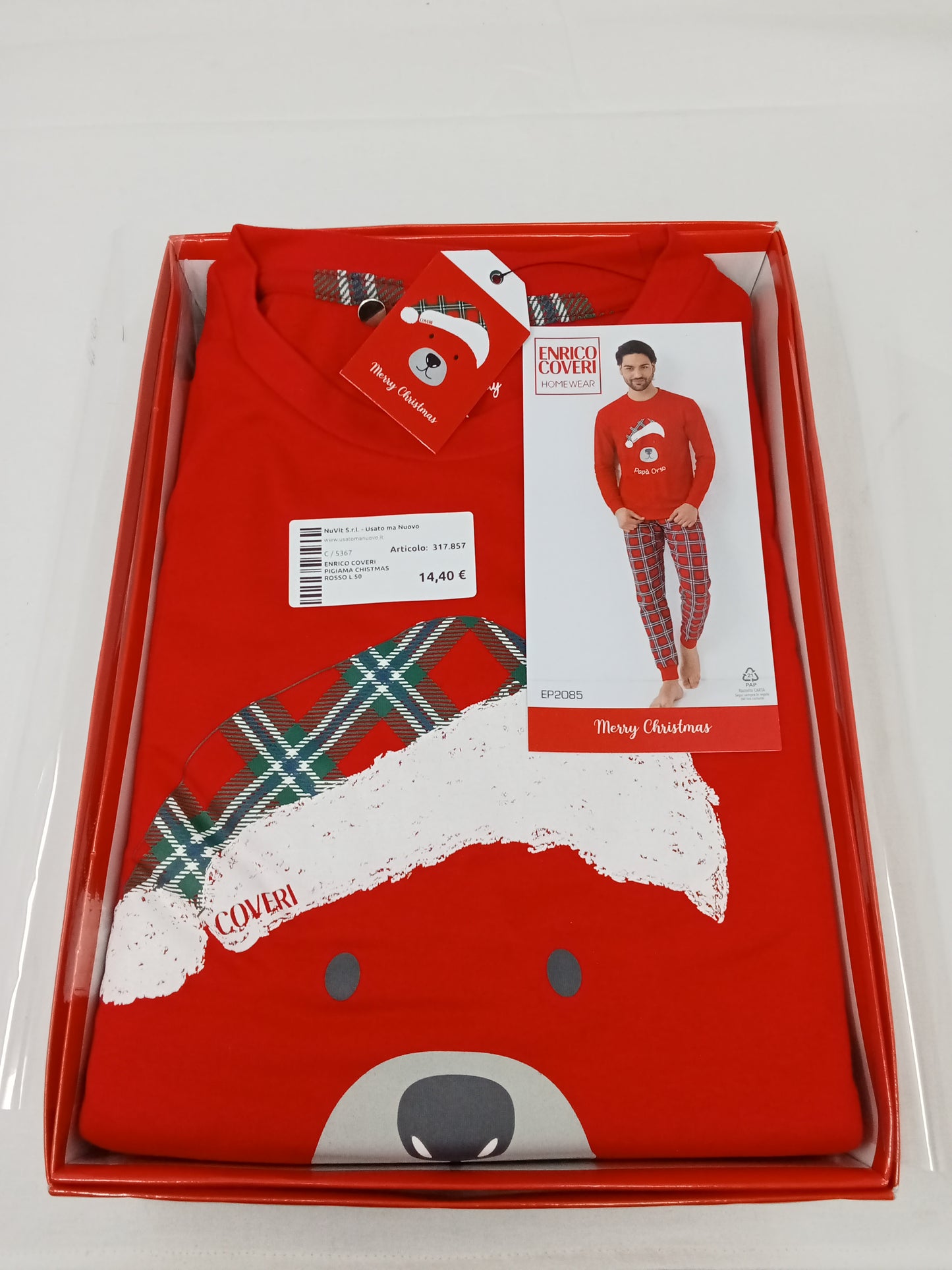 Enrico coveri pigiama christmas rosso l 50