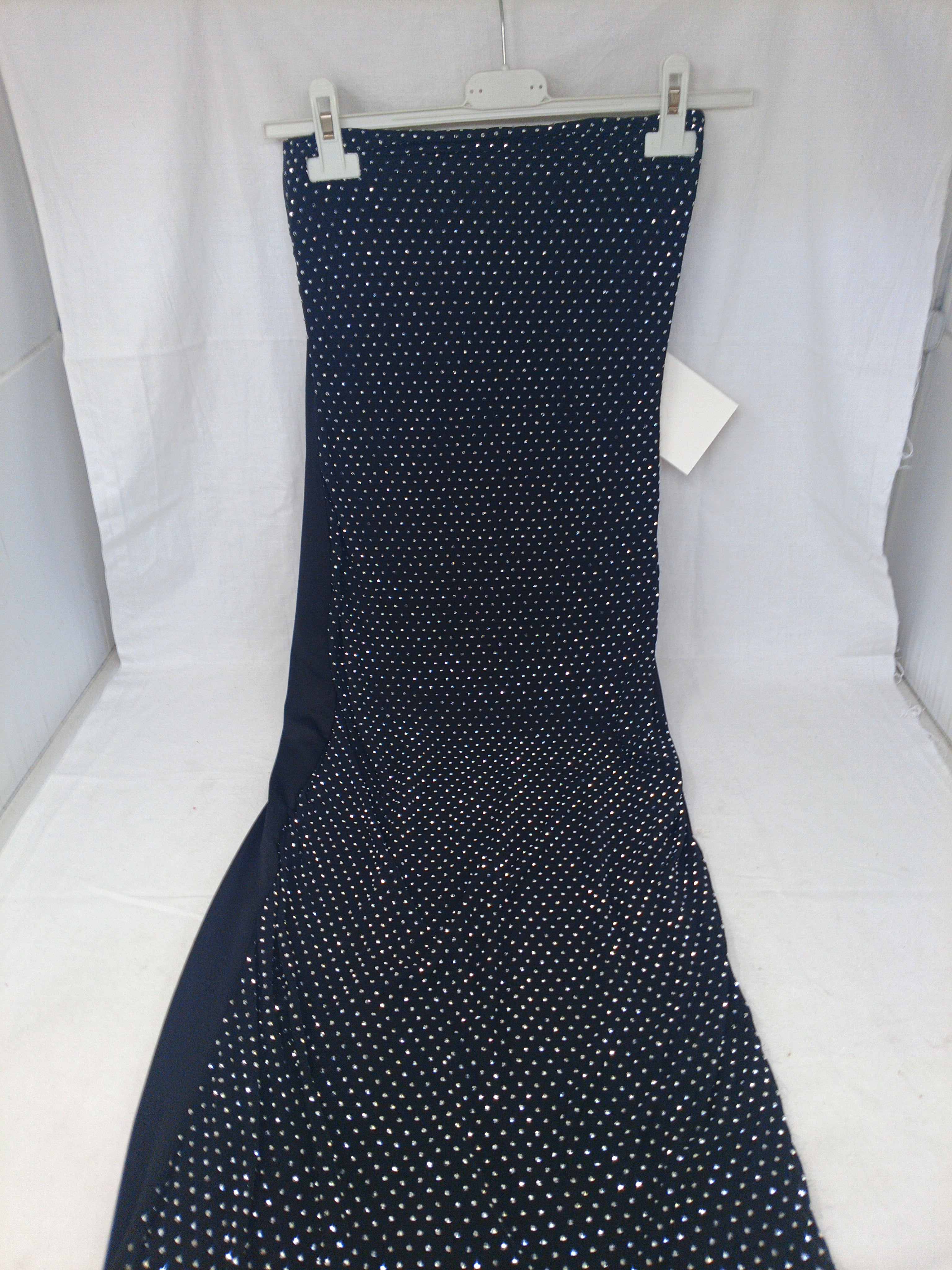 Top Lungo Nero Strass S