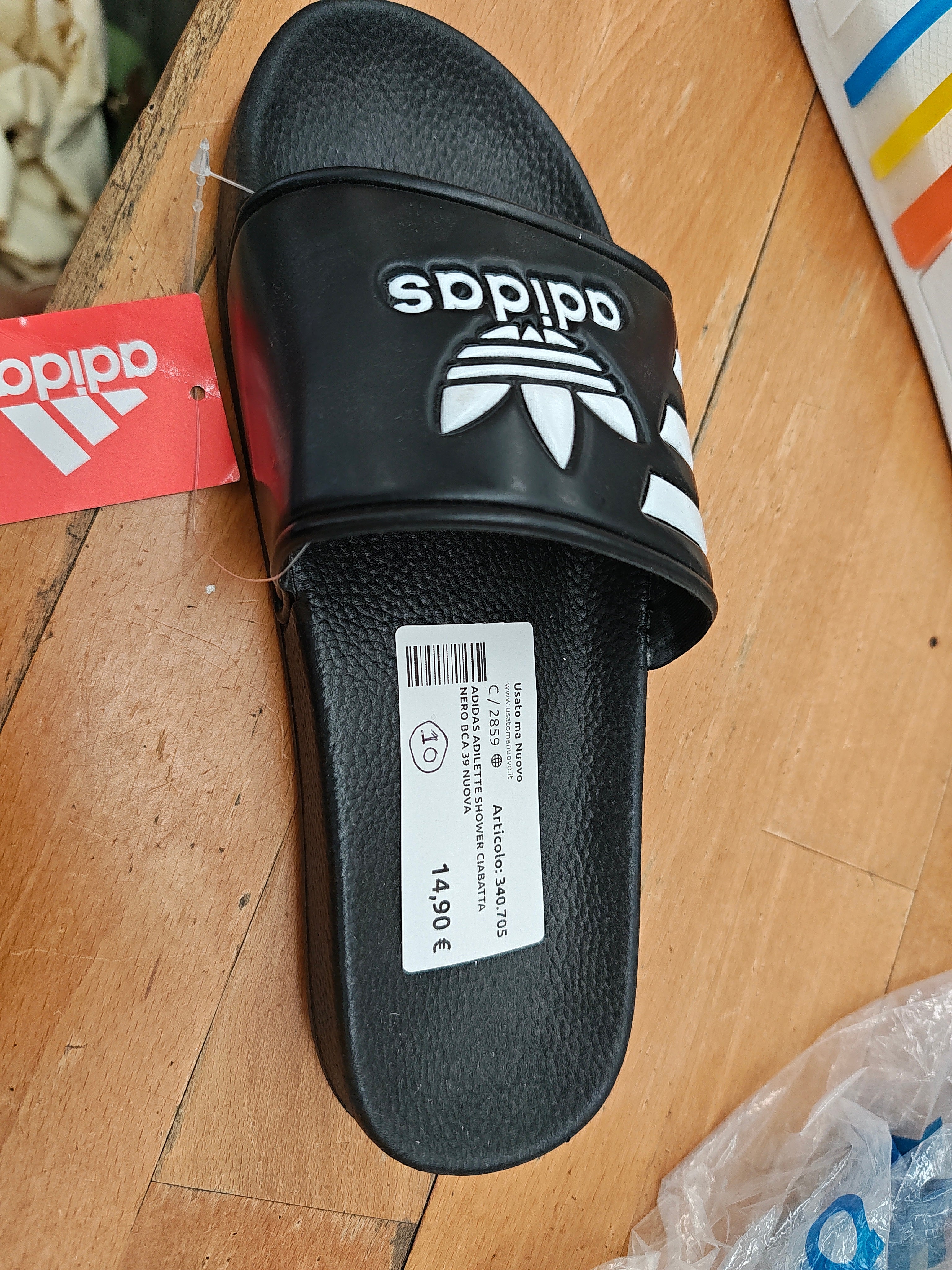Adidas Adilette Shower Ciabatta Nero Bca 39 Nuova