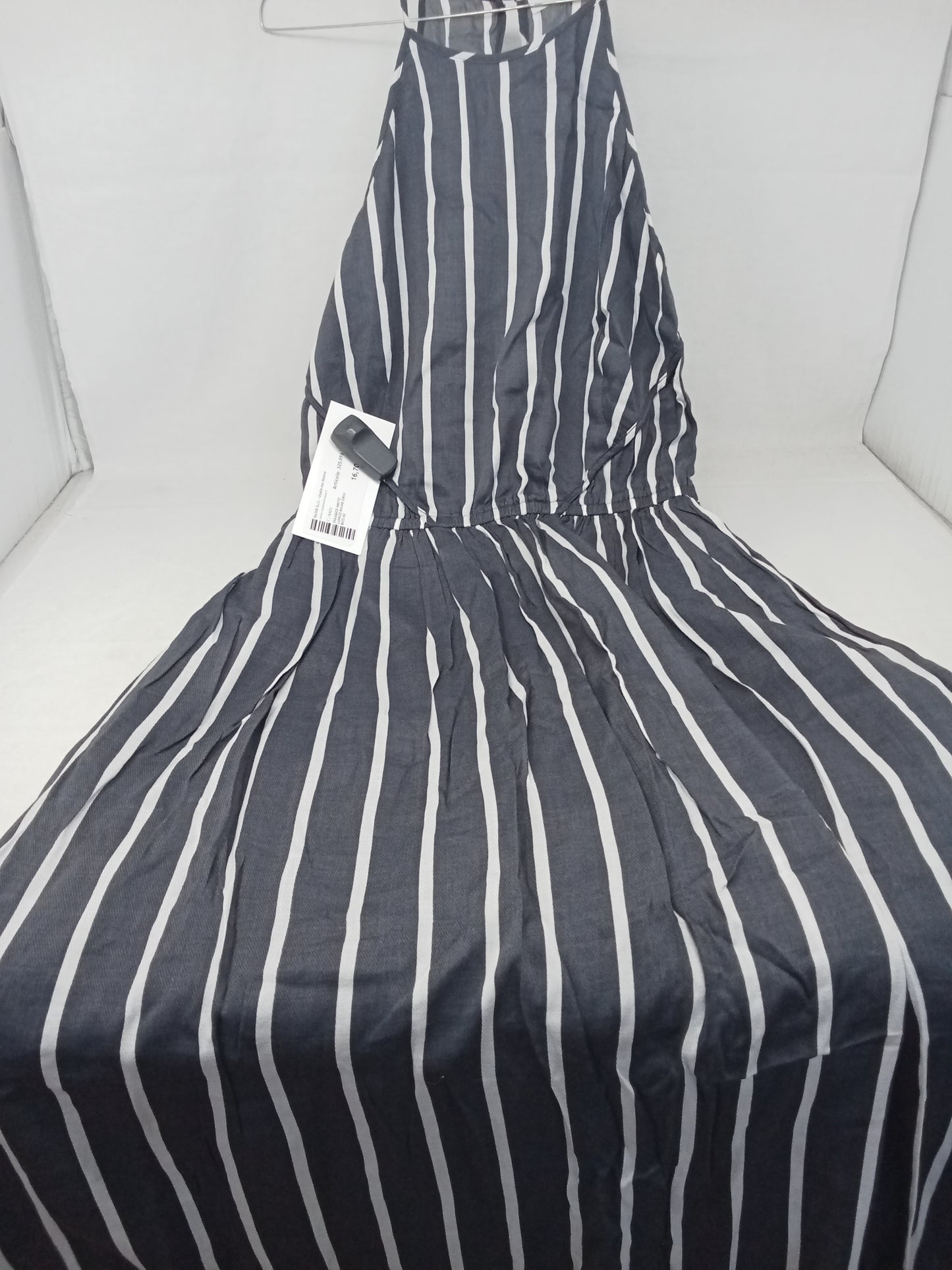 Max&co Abito Lungo Righe Grigi Bco 42