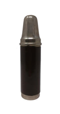 Bottiglia Tascabile Vetro Vintage + Fiaschetta Metallo/pelle + 4 Bicchierini Con Sottobicchi + Tappo