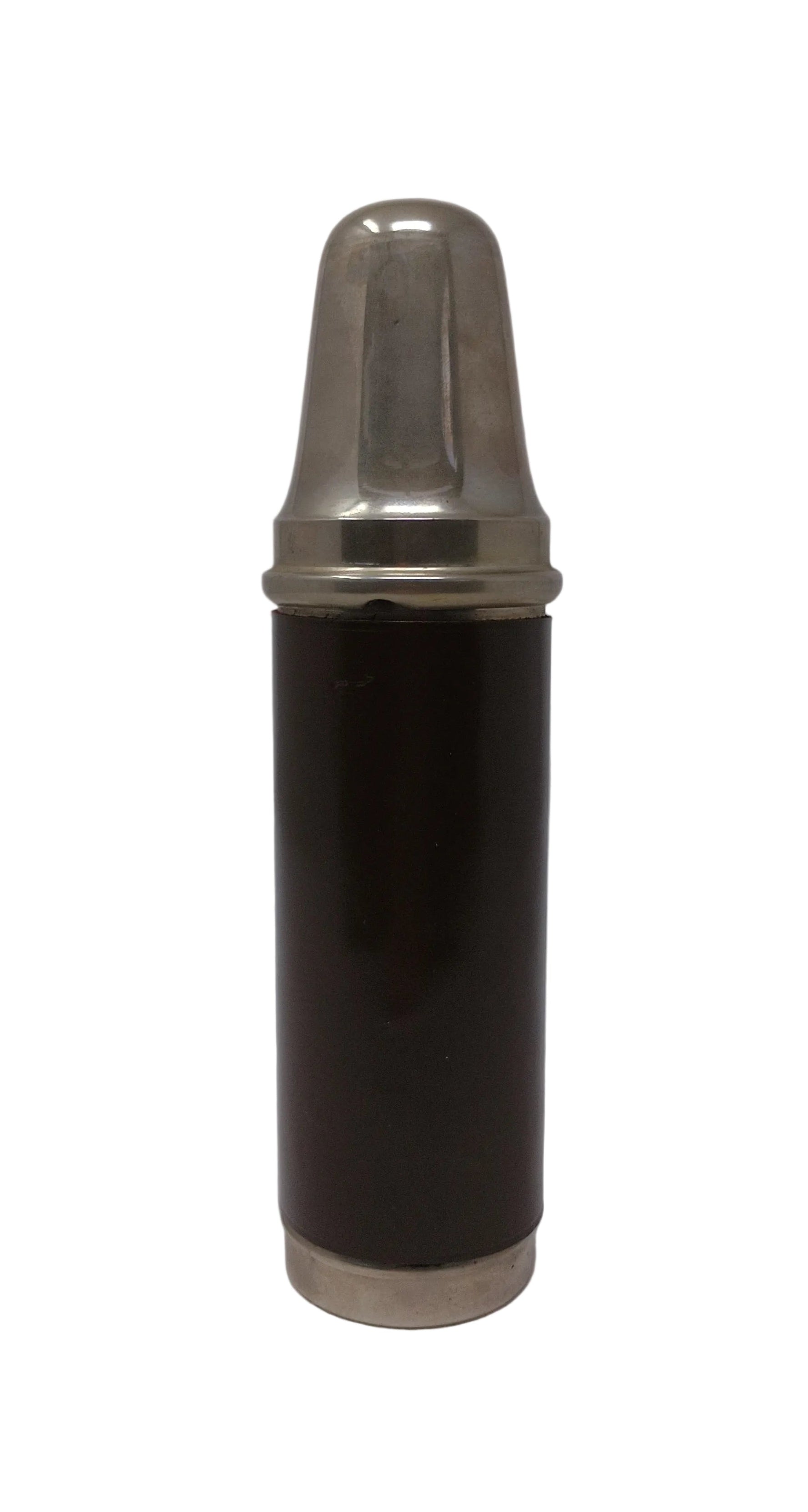 Bottiglia Tascabile Vetro Vintage + Fiaschetta Metallo/pelle + 4 Bicchierini Con Sottobicchi + Tappo