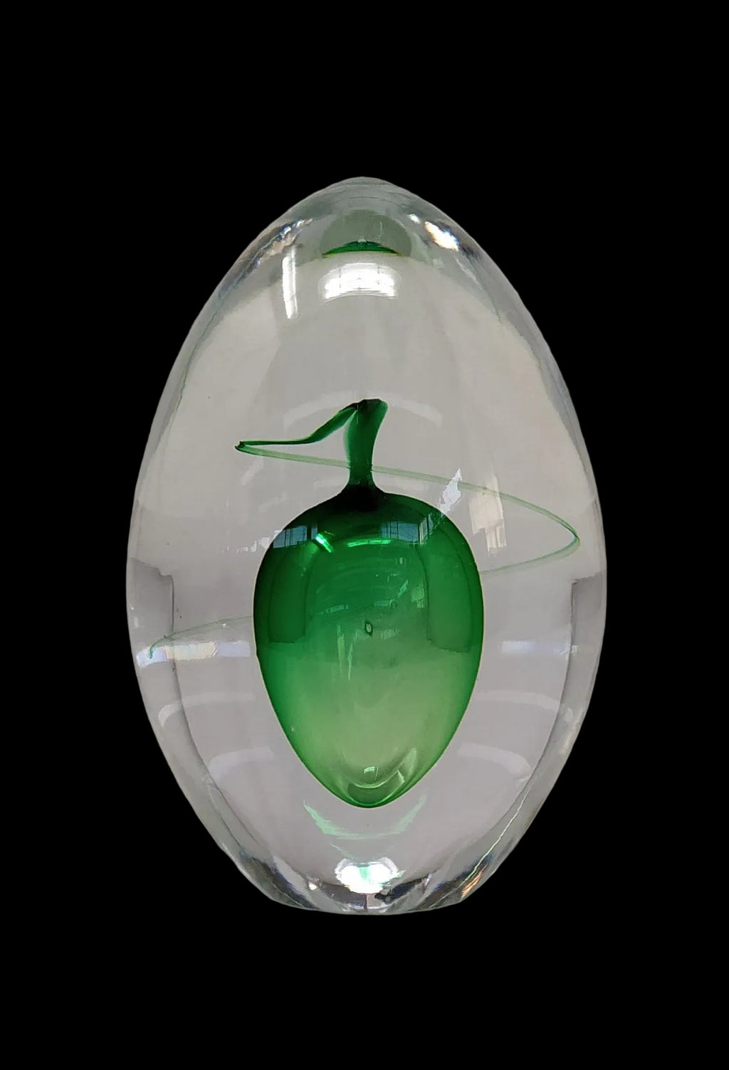 Leixus J. Machalek Fermacarte Vetro Interno Frutto Verde H 11cm
